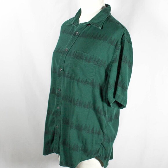 Men's Old Navy Pine Tree Green Button Down Short Sleeve Shirt Size XL - Picture 3 of 10